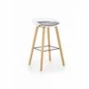Scaun bar H86, scaun rotativ, design ergonomic, cadru metalic, 43x42x81/76 cm, alb/gri picture - 1
