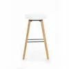 Scaun bar H86, scaun rotativ, design ergonomic, cadru metalic, 43x42x81/76 cm, alb/gri picture - 4