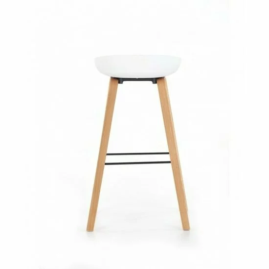 Scaun bar H86, scaun rotativ, design ergonomic, cadru metalic, 43x42x81/76 cm, alb/gri picture - 4