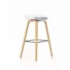 Scaun bar H86, scaun rotativ, design ergonomic, cadru metalic, 43x42x81/76 cm, alb/gri picture - 7