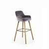 Scaun bar H93, design modern, structură metalică, 47x49x98/75 cm, gri închis picture - 2