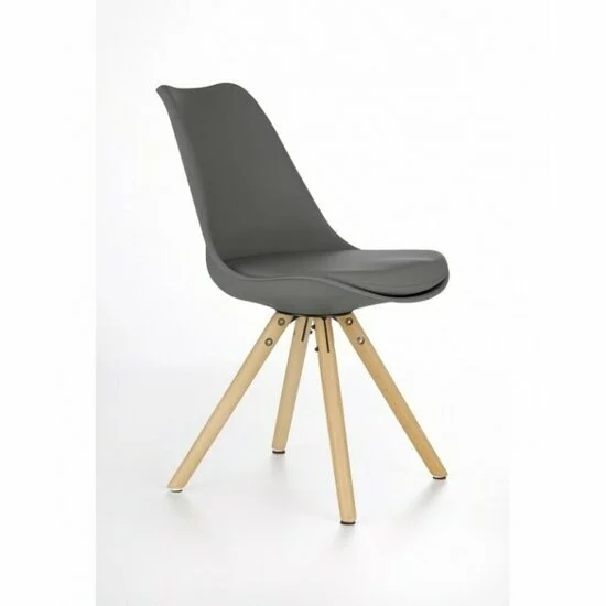 Scaun K201, formă ergonomică și șezut confortabil, material textil, 48x57x80 cm, gri picture - 2