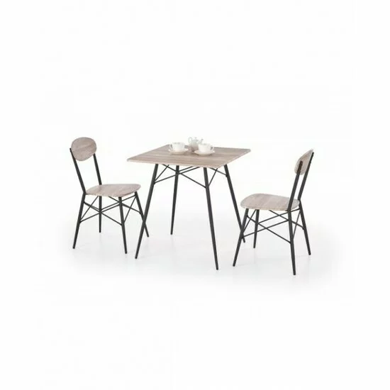 Set masă Kabir cu 2 scaune, design modern și compact, PAL melaminat, 110x70x75 cm, stejar picture - 2