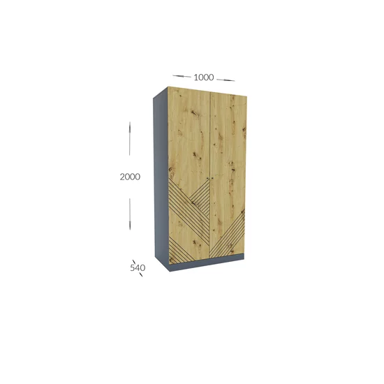 Living Bristol Artisan, set modular, spațiu depozitare generos, rafturi integrate, 150x90x51 cm, Stejar Artisan picture - 3