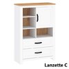 Living Lanzette, Set Mobilier Modern, PAL Melaminat, Alb cu Lemn Natur picture - 3