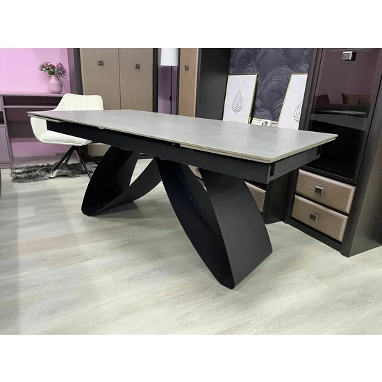 Masă Extensibilă Dexter, design modern, blat MDF + ceramică, mecanism extensie integrat, cadru MDF + oțel, 180-260x90x77 cm, Antracit picture - 3