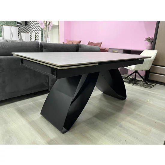 Masă Extensibilă Dexter, design modern, blat MDF + ceramică, mecanism extensie integrat, cadru MDF + oțel, 180-260x90x77 cm, Antracit picture - 5