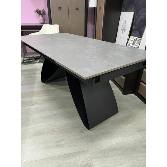 Masă Extensibilă Dexter, design modern, blat MDF + ceramică, mecanism extensie integrat, cadru MDF + oțel, 180-260x90x77 cm, Antracit picture - 7