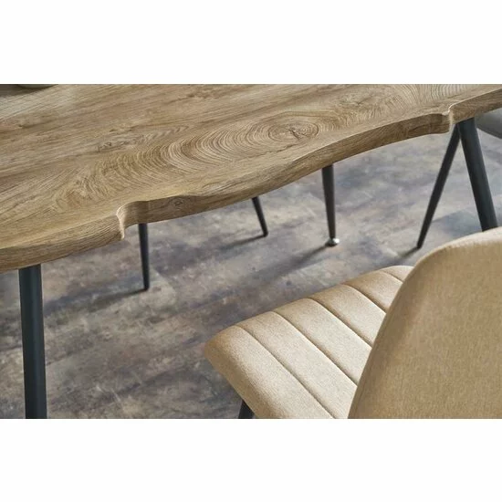 Masă Larson fixă cu blat MDF și cadru metalic, 120x80x77 cm, stejar picture - 2