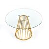 Masă Liverpool rotundă cu blat din sticlă și cadru metalic, 120x75 cm, transparent/auriu picture - 2