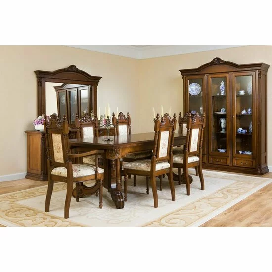 Masă sufragerie extensibilă Sonia din lemn masiv fag, panel și MDF, furniruită cu furnir de nuc, 200/276x100x80 cm picture - 4