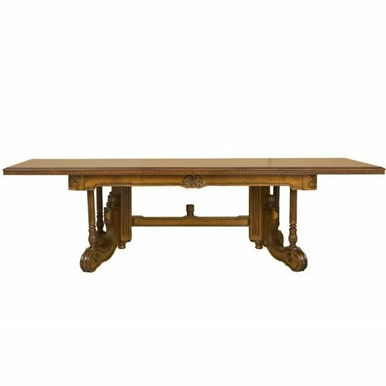 Masă sufragerie extensibilă Sonia din lemn masiv fag, panel și MDF, furniruită cu furnir de nuc, 200/276x100x80 cm picture - 3