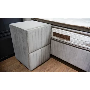 Noptieră Calipso, design modern, structură compactă, tapițerie stofă plușată, 41x44x60 cm, Bej