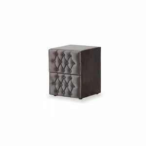 Noptieră tapițată Hadise 41x44x60 cm gri, cu spațiu depozitare, stil modern