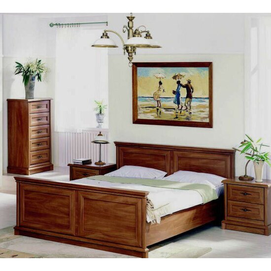 Noptieră Sonata, design clasic, structură MDF + PAL laminat, 57x54x39 cm, Castan picture - 2