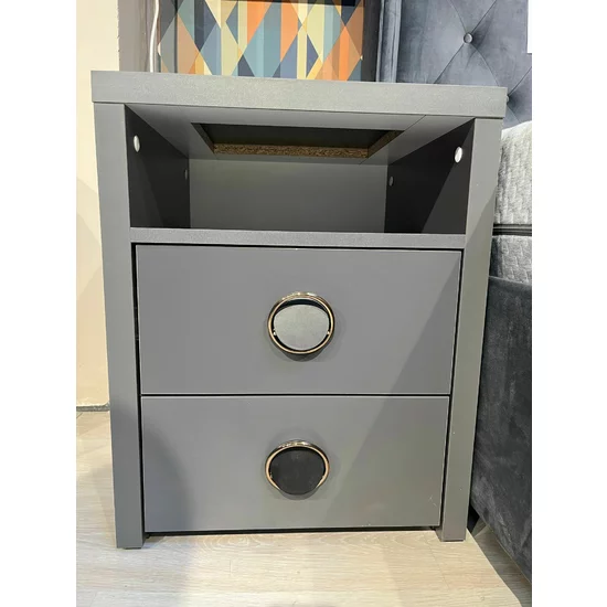 Noptieră Universal, gri - 45x40x57 cm, design minimalist, un sertar spațios, PAL melaminat picture - 4