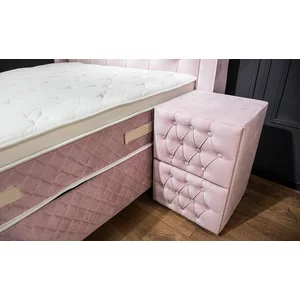 Noptieră Visco Lux roz 41x44x60 cm, tapițată stofă, design modern