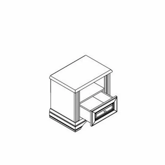 Noptieră White 1S, cu sertar, MDF frezat și PAL melaminat, 57.5x53x39 cm, frasin alb și pin argintiu picture - 2