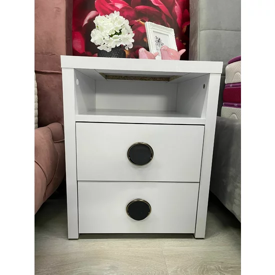 Noptieră Universal, alba - 45x40x57 cm, design minimalist, un sertar spațios, PAL melaminat picture - 2