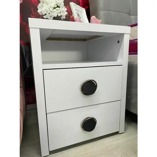 Noptieră Universal, alba - 45x40x57 cm, design minimalist, un sertar spațios, PAL melaminat picture - 3