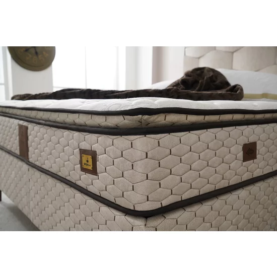 Pat  Adel cu saltea Gratis, crem - 160x200 cm, design elegant, confort premium, structură rezistentă picture - 6