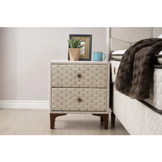 Pat  Adel cu saltea Gratis, crem - 160x200 cm, design elegant, confort premium, structură rezistentă picture - 7