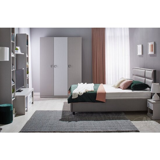 Pat Amigo, design modern, somieră rabatabilă, ladă depozitare integrată, tapițerie catifelată, 120 cm, Gri picture - 3