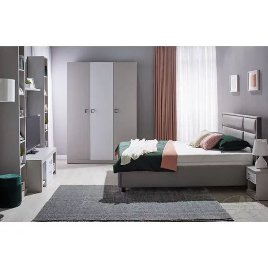 Pat Amigo, gri - 120/200 cm, design modern, somieră rabatabilă, ladă depozitare integrată, tapițerie catifelată picture - 3