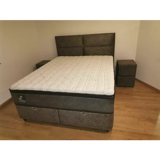 Pat Babylon, cu ladă de depozitare rabatabilă, cadru metalic și tapițerie, 160x200 cm, gri picture - 8