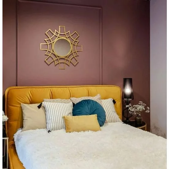 Pat Belavio tapițat cu stofă, cu structură din lemn, 180x200 cm picture - 3