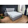 Pat Klaudia 2, somieră rabatabilă, spațiu depozitare integrat, tapițerie stofă premium, 160x200 cm, Gri picture - 5