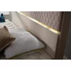 Pat Peter, tăblie capitonată, opțional cu LED, spațiu depozitare integrat, tapițerie stofă premium, 160x200 cm, Crem picture - 4