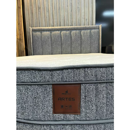 Pat + Saltea gratis Astra, ladă depozitare integrată, tapițerie premium, structură robustă, 160x200 cm, Gri picture - 3