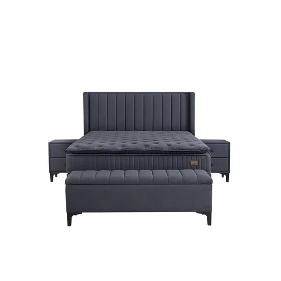 Pat + Saltea gratis Black Line, gri - 160x200 cm, micro-arcuri picture - 2