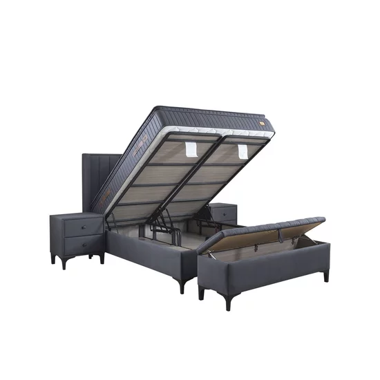 Pat + Saltea gratis Black Line, gri - 160x200 cm, micro-arcuri picture - 3