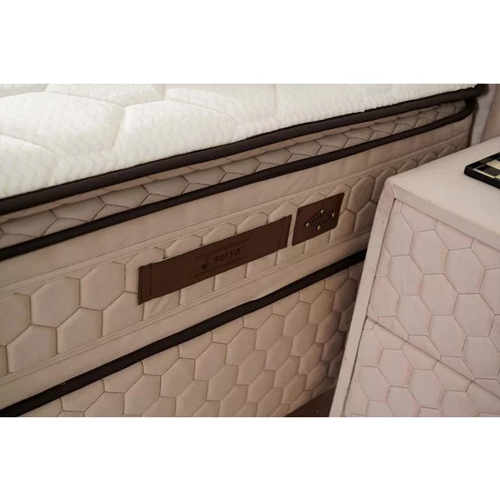 Pat + Saltea Gratis Petek, crem - 160x200 cm, catifea premium picture - 6