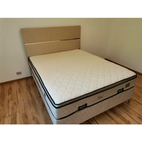 Pat + Saltea Gratis Petek, crem - 160x200 cm, catifea premium picture - 11