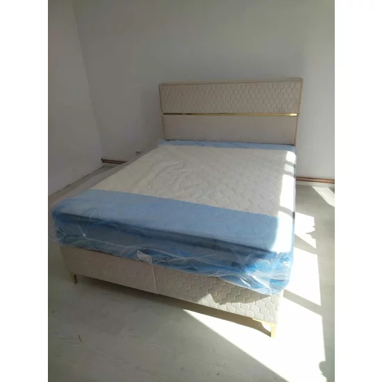 Pat + Saltea Gratis Petek, crem - 160x200 cm, catifea premium picture - 13