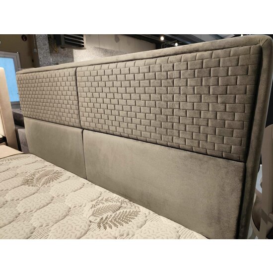 Pat Vance, design modern, tăblie tapițată, spațiu depozitare, stofă premium, 160x200 cm, Crem picture - 5