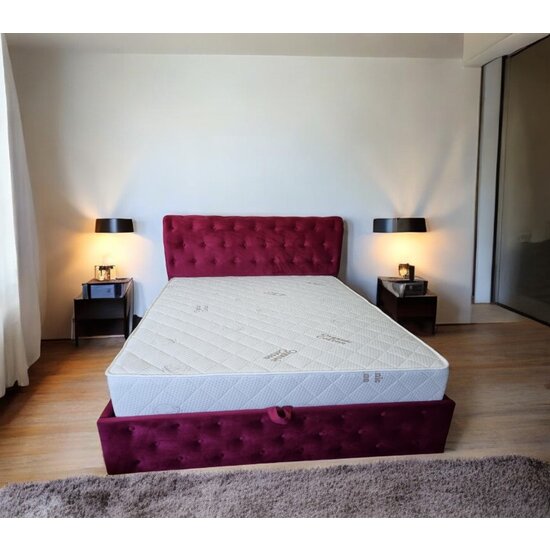 Pat Vio, design elegant, spațiu depozitare integrat, tapițerie textilă premium, 160x200 cm, Gri picture - 2