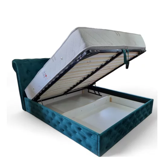 Pat Vio, design elegant, spațiu depozitare integrat, tapițerie textilă premium, 160x200 cm, Gri picture - 12