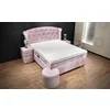 Pat tapițat Visco 140x200 cm roz, cu ladă depozitare și somieră rabatabilă picture - 1