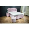 Pat tapițat Visco 160x200 cm roz, cu ladă depozitare și somieră rabatabilă picture - 2