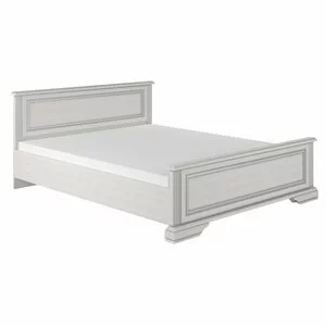 Pat White, cadru clasic sculptat, MDF frezat și PAL melaminat, 160x200 cm, frasin alb și pin argintiu