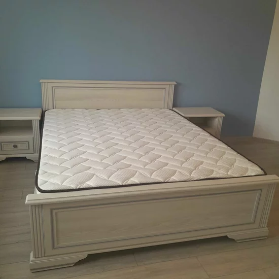 Pat White, cadru clasic sculptat, MDF frezat și PAL melaminat, 160x200 cm, frasin alb și pin argintiu picture - 6