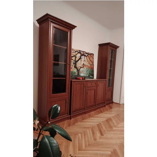 Vitrină Sonata 1DL/1DP, stil clasic, sticlă teșită, cadru MDF, PAL laminat, 71x205x43 cm picture - 3