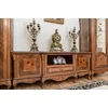 Set comodă și 2 vitrine Plasma Milly din lemn masiv fag, panel și MDF, furniruit cu furnir de nuc, 176x47,5x67,3 cm picture - 3