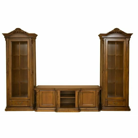 Set comodă + 2 vitrine Plasma Sonia, lemn masiv fag + MDF furniruit, 172x48.5x60 cm, nuc picture - 7