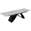 Masă Extensibilă Dexter, design modern, blat MDF + ceramică, mecanism extensie integrat, cadru MDF + oțel, 180-260x90x77 cm, Antracit picture - 2