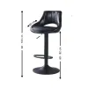 Scaun bar Lary, reglabil pe înălțime, design ergonomic, tapițerie eco-piele, 45x49x84-103 cm, Negru picture - 2